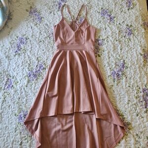 Elegant Pink High Low Dress